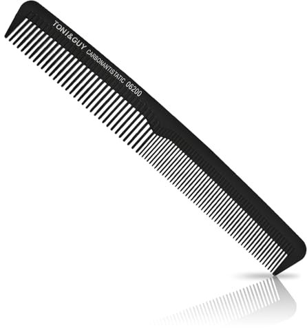 Pettine Uomo Nero Pettine da Taglio con Due Larghezze di Denti Pettine per Lo Styling per Capelli e Cura della Barba Leggero, Robusto, Ideale per un Taglio Preciso