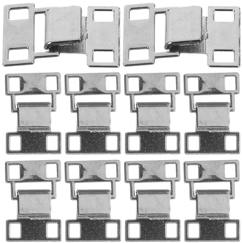 Healeved Lot de 10 set de sets de Crochets Métalliques pour Pantalons Agrafes et Œillets de Couture Taille 6 Couleur Gunmetal Fermetures Résistantes pour Vêtements Kit Pratique pour