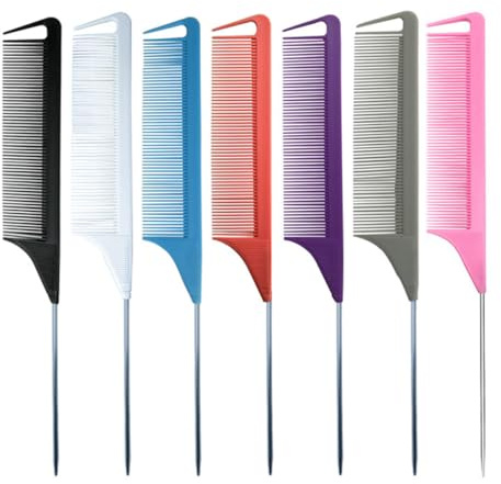TOYZFRIENDY Peines de Rata Antistáticos de Salón 6 Piezas Colores Variados Peines para Cardar y Peinar Cabello Profesionales para Uso Doméstico y Peluquería