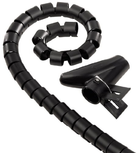 Hama Kabelbündel-Schlauch, Spiralform, Länge 2 Meter, Durchmesser 25 mm, Schwarz