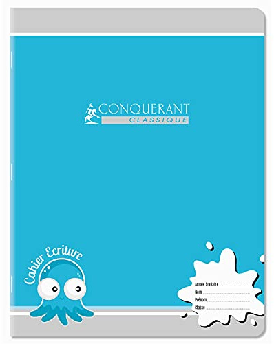 CONQUERANT Lot de 3 Cahiers carte d'apprentissage de l'écriture 17x22 cm 32 pages SEYES 4 mm