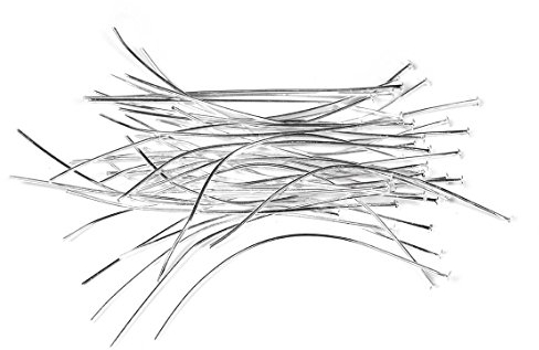 40 Nietstifte 7 cm silberfarben von Vintageparts, DIY-Schmuck