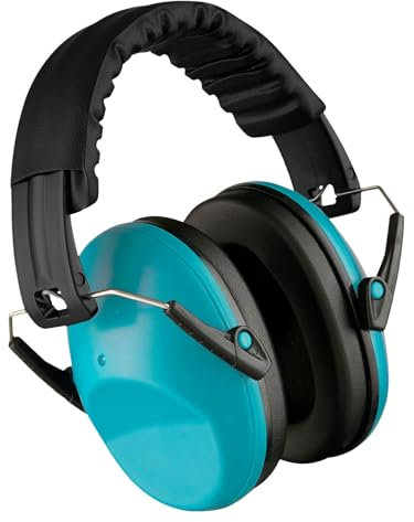 KAMICURE Protectores auditivos para niños pequeños, orejeras premium con cancelación de ruido para niños, protección auditiva cómoda con diadema ajustable de 6 meses a 14 años, azul, talla única