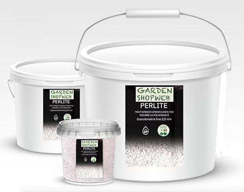 Perlite per Piante in Vaso, In pratico secchio rigido richiudibile - Perlite Giardinaggio Ideale per Terricci, per Piante, Ortaggi e Spezie (5,0 Litri)