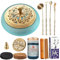 TUDMOEOL Komplettes Räucherstäbchen-Set aus farbigem Glas, 16-teiliges Set mit Räucherform, 100% natürliches Pulver, weiße Asche, Brenner und mehr, ideal für Yoga und Meditation, inklusive eleganter