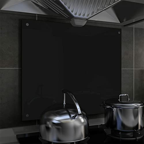 Sufrk Protección Salpicaduras Cocina Vidrio Templado Negro 70x60 cm Antisalpicaduras Cocina Salpicadero Cocina