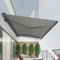 Terrassenmarkise, elektrisch einziehbare Markise, Sonnenschutzmarkise mit LED-Licht, Außenüberdachung, Verstellbarer Sonnenschutz, Türfenstermarkise (259,9 x 200,9 cm)