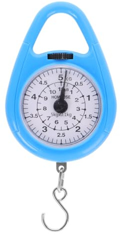 iplusmile Bilancia a lancette veloce: 5 kg, mini bilancia da pesca, portatile, per viaggi, cucina, blu