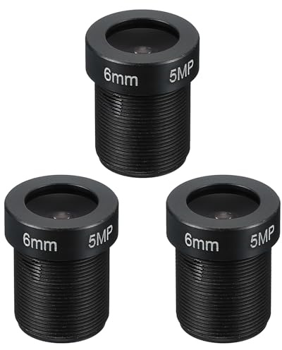 PATIKIL 8mm CCTV Camera Lens, F2.0 FPV Security Camera Lens 2MP 1080P Super Clear Camera Lens 48° Angle Lens M12 Threaded Dia for IP Camera Panoramic, 3 Pack