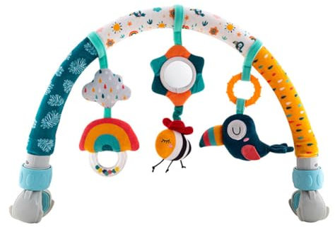 ISAKEN Clip On Cochecito Actividades Juguete Arco, Juegos Cochecito Bebés Montessori, Juguetes para Cochecito Bebé, Arco de Viaje para Cuna Juguetes para Bebés y Niños