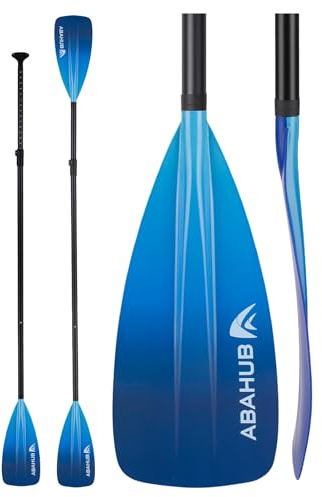 Abahub 4-Piece SUP Paddle/Kayak Oar, Adjustable Stand up Paddleboard Paddles, Lightweight Aluminum Alloy PU Coated Shaft Gradient Blue Print Plastic Blade