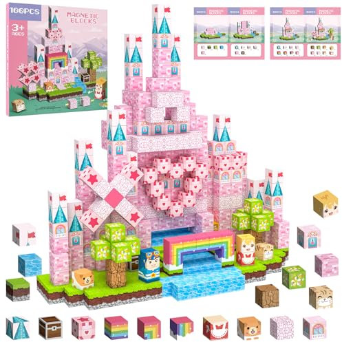 Crifeton Magnetische Bausteine 100 PCS 2CM Magnetbausteine für Kinder ab 3 Jahre Magnetic Blocks, Montessori Spielzeug Magnete, Magnetische Geburtstag Geschenk ab 3 4 5 6 7 8 9 10 11 12 Jungen Mädchen