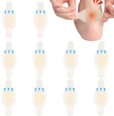 iLamvie Pansement Hydrocolloïde Gel 10 Pièces Bandages Ampoule 2.8 * 6.9cm, Invisibles en Gel pour Prévention et Soin des Pieds