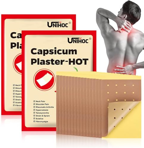 16 Piezas Parche para Alivio Dolor de Cuello, Parches Calientes para Cuello y Hombro, Alivio del Dolor para Hombros, Parche para Dolor Caliente para Rodilla, Parches para Aliviar El Dolor de