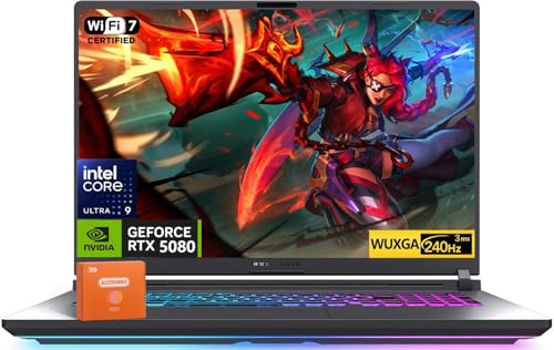 ASUS ROG Strix G18 (2025) Gaming Laptop, NVIDIA RTX 5080 16GB GDDR7, Intel Ultra 9 275HX(Up to 5.4GHz), 18 240Hz 2.5K Premium Rog Nebula Display, WiFi 7, 64 GB DDR5 RAM, 2 TB SSD, Windows 11 Pro