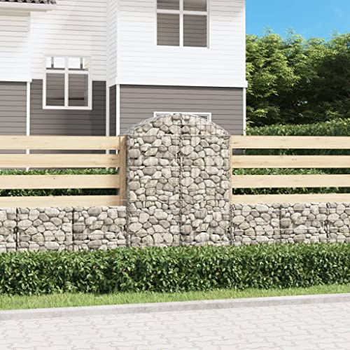 HaoChrymec Gabion à Arceau Haut with Fer Galvanisé, Design Pratique, Gabion Jardinière, Panier à Pierre, Parterre Surélevé en Gabion, Jardin Extérieur, 100 x 50 x 140/160 cm