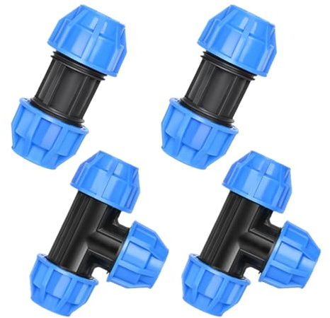 4 Pezzi Raccordo a Compressione 20 mm Raccordi a Compressione per Irrigazione Raccordi a Compressione in Polipropilene Raccordo a Compressione per Tubo Polietilene