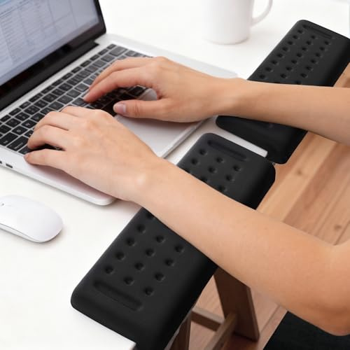 ITClosud 2 Stück L-Förmige Handballenauflage Tastatur, Memory-Schaum Kissen für Tischkante, Foam Handballenauflage mit Nonslip-Basis, Wrist Rest zur Stresslinderung, Kissen für Büro