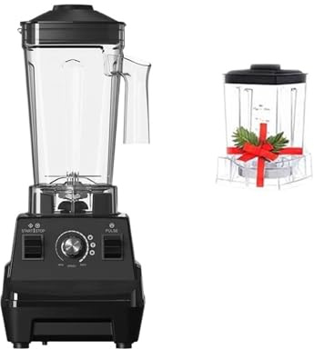 Batidora de cocina alto rendimiento 1800 W, 2 unidades, con jarras dobles 1,8 L y 0,6 Potente Procesos Esfuerzo Ingredientes(G5001 BLACK)