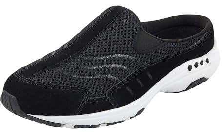 Easy Spirit Traveltime Women's Slip On, 7 B(M) US, Black-Black-Suede