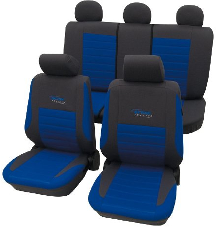 cartrend 60120 Active Sitzbezug 11teilig Polyester Blau Fahrersitz, Beifahrersitz, Ruecksitz