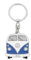 BRISA VW Collection - Volkswagen Emaillierter Metall Schlüssel-Anhänger-Ring Schlüsselbund-Accessoire Keyholder im T1 Bulli Bus Design (Front/Blau)