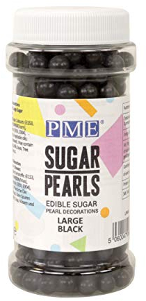 PME Large Sugar Pearls Black 90 g