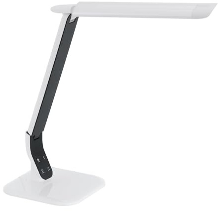 EGLO LED Tischlampe Sellano, 1 flammige Tischleuchte mit Touch, Farbtemperaturwechsel (warm, neutral, kalt), dimmbar, Schreibtischlampe aus hochwertigem Kunststoff, Stahl, Bürolampe in Weiß, Schwarz