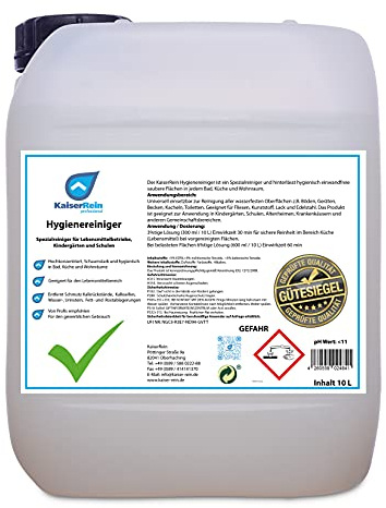 KaiserRein Profi Hygienereiniger für Bad, Boden und Küche 10 L Kanister | Universal Reiniger | Kalkreiniger I Kalkentferner I Fettlöser Gastronomie