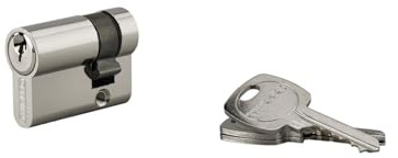 THIRARD Cylindre de Serrure Demi-Cylindre 30 x 10 mm, Nickel, 3 Clés | Panneton orientable, 5 goupilles, finition nickelée, compatible portes de garage, installation rapide et intuitive