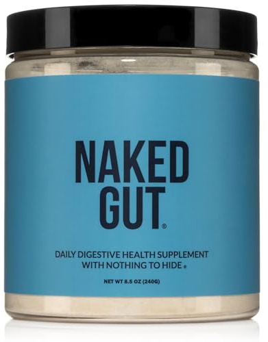 NAKED Gut - Daily Gut Health Supplement - Natural Gut Health Powder for Gut Cleanse, Digestive Support, GMO-Free, Soy-Free, Gluten-Free, Vegan and Hypoallergenic, 40 Servings
