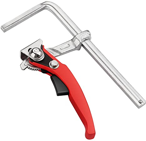 Sargento Carpintero de Palanca, MAXPOWER 160mm Sargento de Barra para Mesa Todo Acero con Palanca de Apriete Rápido Fuerza máxima de sujeción 220kg