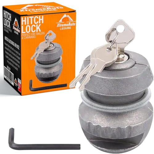 Xtremeauto Trailer Hitch Lock Ball - Caravan Security Anti-Theft Device, Zinc Alloy Expanding Lock for Caravans & Trailers Tow Hitch
