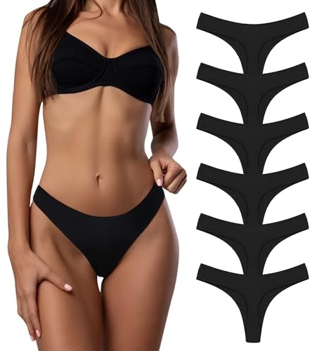 Desanlapi Dam Bomull Stringtrosa Multi Delar Bomull Spandex Stringtrosa Bekväma Underkläder Trosor Stringtrosa 6-pack