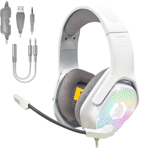 Empire Gaming - H-3 - Auriculares para juegos de azar RGB para PS5, PS4, Xbox One/Series, Switch, PC, Mac, Smartphones, tabletas - Control remoto - Sonido estéreo de alta definición - Micrófono