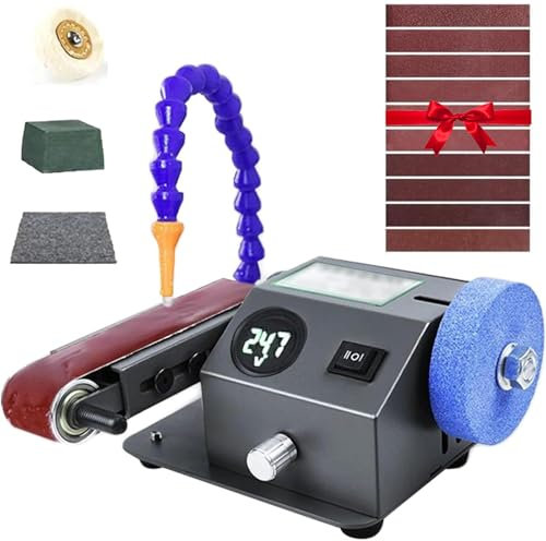 Herramienta afiladora de cuchillos eléctrica de 350 W con hoja de pulido, lijadora de banco húmedo, máquina multifunción de banda de arena para tijeras, máquina pulidora pequeña, lijadora ajustable en