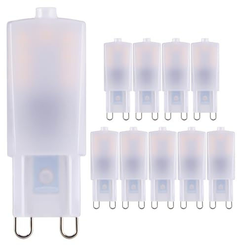 Cheopha G9 2.5W LED Light Bulbs 25W Halogen Lamp Equivalent 2700K Warm White G9 Bi Pin Base for Chandelier Pendant Table Lamp Sconces Indoor Lighting Pack of 10