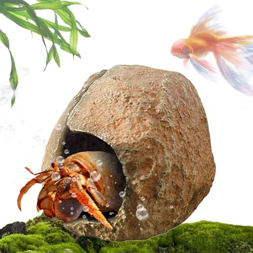 Reptilgrotta – reptiler gömställe | gömställen för reptiler bassäng | terrarium wetbox gömställe, tillbehör för gecko, ödlor, skäggdrake, orm, sköldpadda, grodor
