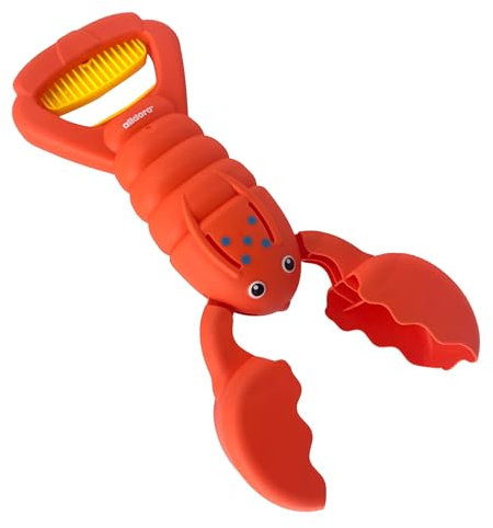 alldoro 60177 Sandgreifer Hummer rot, Robustes Sandspielzeug für Kinder, Sandkasten-Krabbe, leicht & einhändig bedienbar, 34 cm, Peach