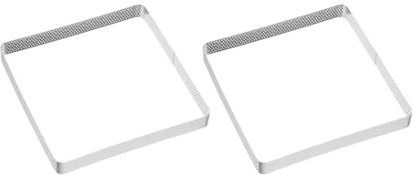 QUARKZMAN 2 Anelli per Torte Forati 6,69 in Acciaio Inossidabile Quadrato, Anello per Tartellette Antiaderente Lucidato, Anello per Mousse Spesso, Strumenti per Dolci da Forno, Dessert