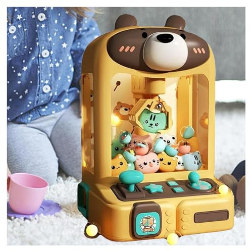 HBDSMLPL Macchina Pesca Pupazzi con Luci Interattive E Musica,30 Bambole E 10 Palline ， Mini Macchina Acchiappa Caramelle Regali per Adulti Ragazze Ragazzi,Bear