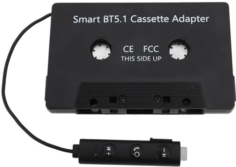 Qudinip Bluetooth-kassettadapter, BT5.1 Trådlös Kassettband Till Aux-adapter med Lågspänningsindikator, för Bilar Lastbilar med Kassettspelare