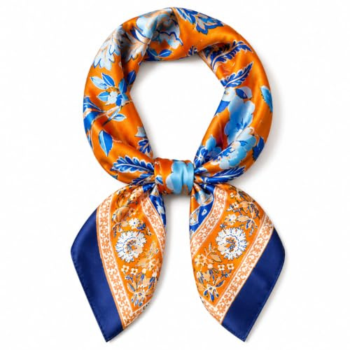 MAIRY Silk Hair Scarf Satin Hijab Lightweight Square Bandanas Sleeping Wraps Neck Head Scarves SF-M74