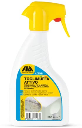 FILA Surface Care Solutions, ACTIVE1, Toglimuffa Attivo, Adatto come Antimuffa per Muri Interni e Doccia, Formato Spray Effetto Igienizzante