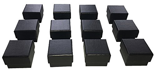 Marimor Jewelry Black Ring Gift Box With Foam and Velvet Insert Wholesale Pack Of (12)