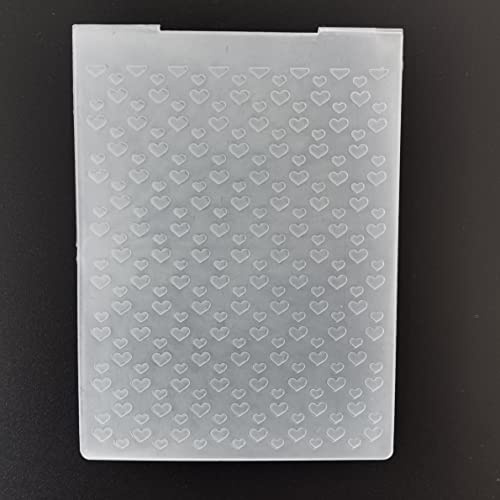 WooYangFun Happy Valentine's Day Love Heart Background Embossing Folder for Card Making Floral DIY Plastic Scrapbooking Photo Album Card Paper DIY Craft Decoration Template Mold
