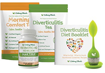 CALMING BLENDS Tea Bundle Pack | Diverticulitis, Morning Comfort Tea, Probiotic Infuser | Supports Complete Digestive Health