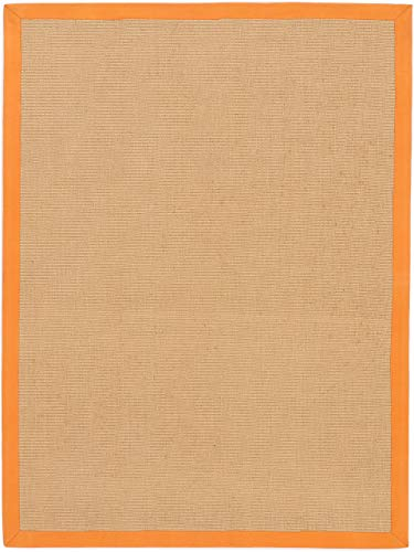 carpetfine Sisalteppich Orange 60x110 cm | Moderner Teppich für Wohn- und Schlafzimmer