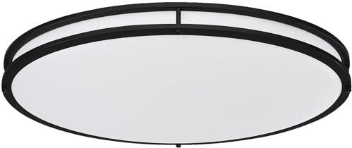 Designers Fountain Flush Mount Ceiling Light, 24 Inch Oval LED Lighting Fixture for Kitchen, Bedroom, Bathroom, and Hallway, Dimmable, 2800 Lumens, 3000K/4000K/5000K, Matte Black, EV1424C3C-43