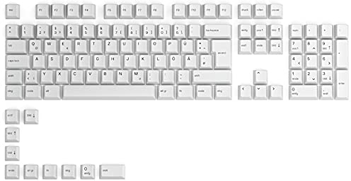 Glorious Gaming 115x GPBT-Keycaps - Cherry-Profil, äußerst widerstandsfähiger PBT-Kunststoff, optisch EIN Blickfang, überragende Akustik, Originalschrift, Deutsch Layout - Arctic White